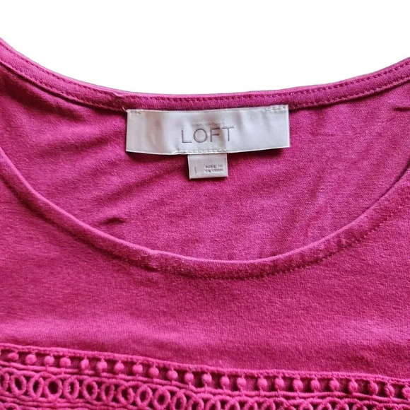 Ann Taylor LOFT Long Tank Dress Womens Large Pink Knit Sleeveless Empire Waist - Picture 3 of 8